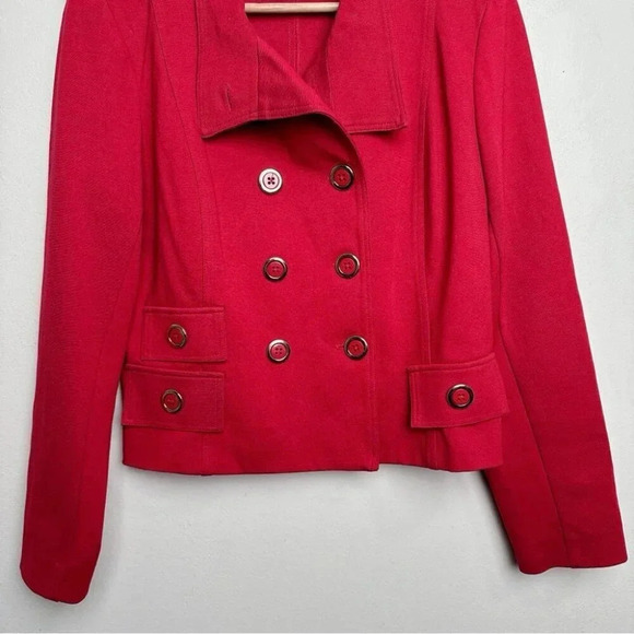 Frank Lyman  Womens Size 6 Double Button Red Cropped Blazer - Picture 5 of 15